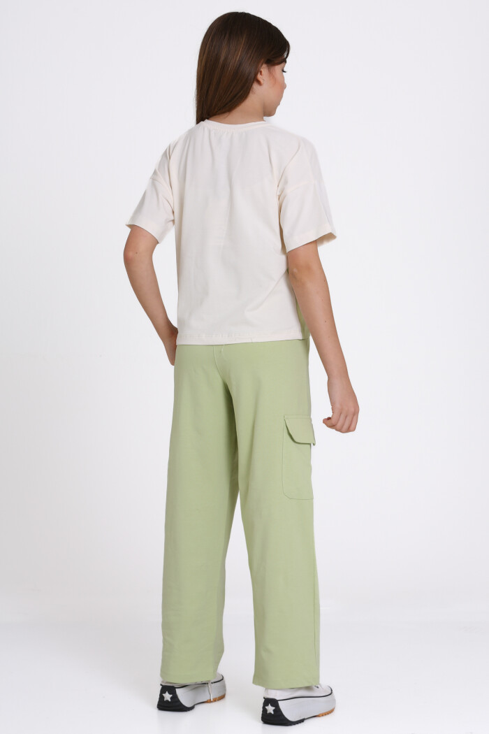 Yeşil Keep Doing Good Things Baskılı 8-12 Yaş Takım - 2448-6