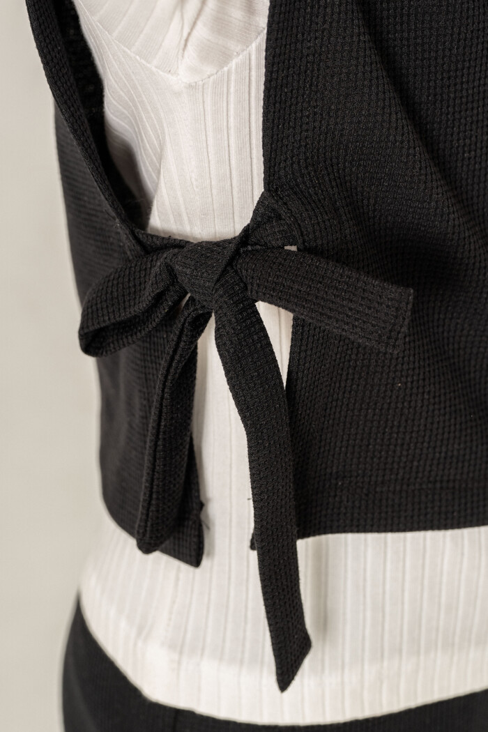 Dantel Yaka Detaylı Kız Çocuk Üçlü Takım 3-7 Yaş Siyah 3774-1