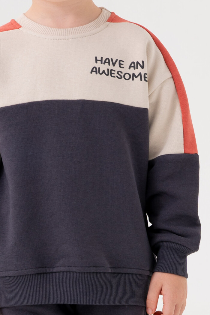 Erkek Bebek Füme Bisiklet Yaka Parçalı 1-5 Yaş Takım 3605-2