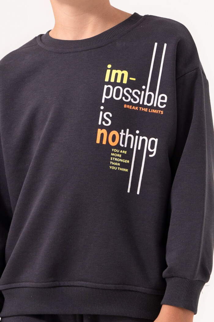 Erkek Çocuk Füme Bisiklet Yaka Baskılı 5-9 Yaş Takım - 3572-1