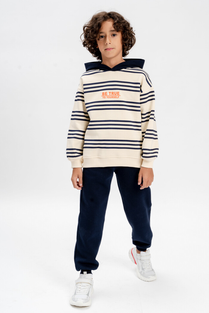 Erkek Çocuk Füme Çizgili 5-9 Yaş Takım - 3591-1