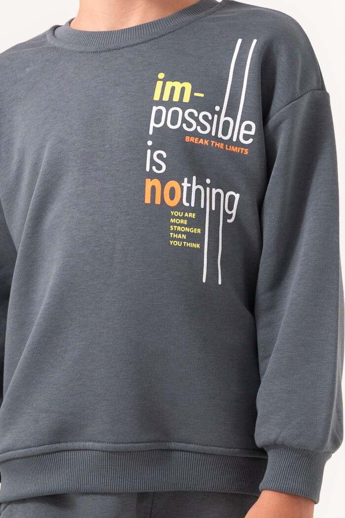 Erkek Çocuk İndigo Bisiklet Yaka Baskılı 5-9 Yaş Takım - 3572-2