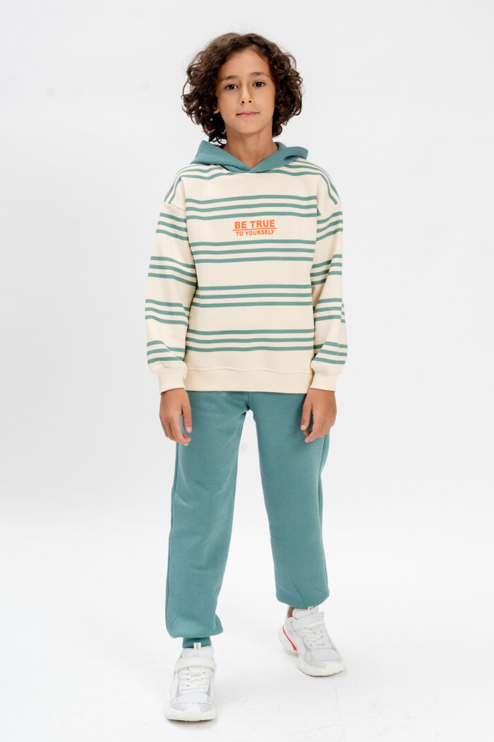 Erkek Çocuk İndigo Çizgili 5-9 Yaş Takım - 3591-2