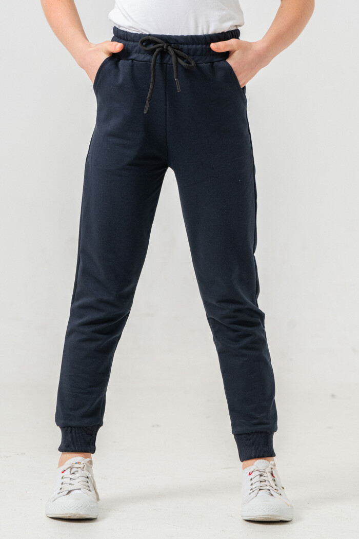 Erkek Çocuk Lacivert Beli Lastikli 7-13 Yaş Jogger Eşofman Alt - 65134-1