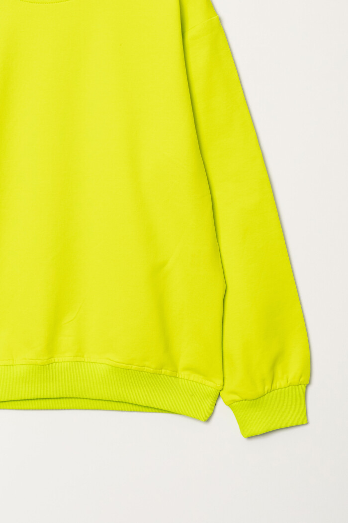 Erkek Çocuk Neon Sarı Bisiklet Yaka Basic 5-13 Yaş Sweatshirt- 3535-14