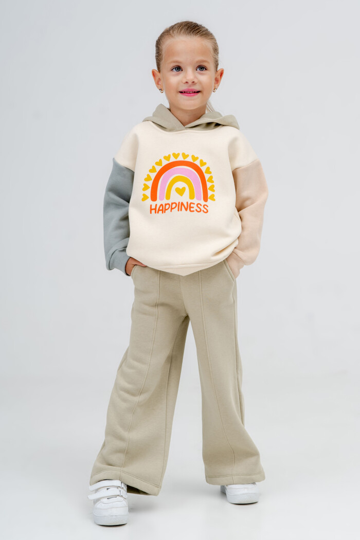 Kız Bebek Yeşil Kapüşonlu Happines 1-5 Yaş Kız Takım - 3599-4