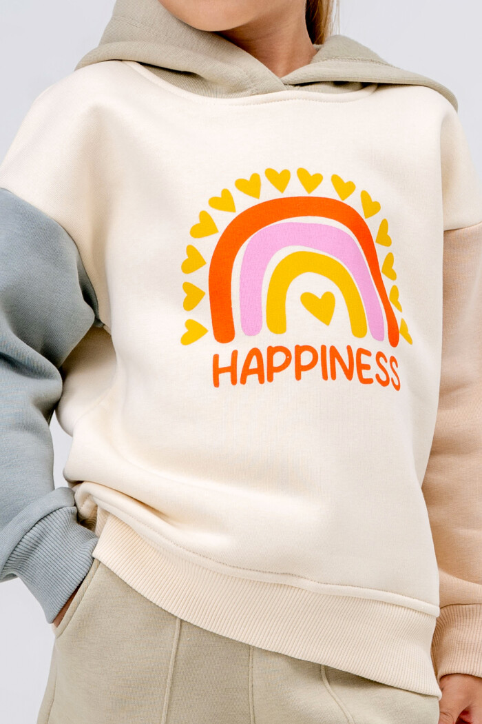 Kız Bebek Yeşil Kapüşonlu Happines 1-5 Yaş Kız Takım - 3599-4