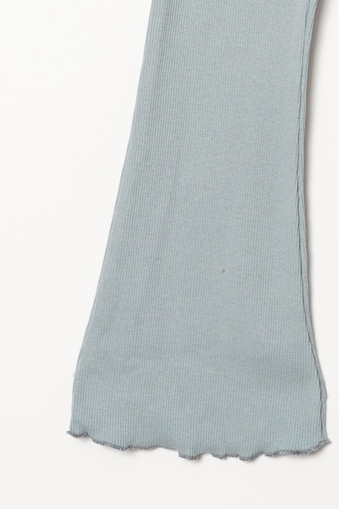 Kız Bebek Gri Fitilli Kumaş Geniş Paça 1-5 Yaş Tayt 3540-1