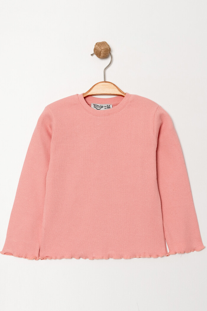 Kız Bebek Gül Kurusu Kol ve Etek Dikişli 1-5 Yaş Sweatshirt - 3545-3