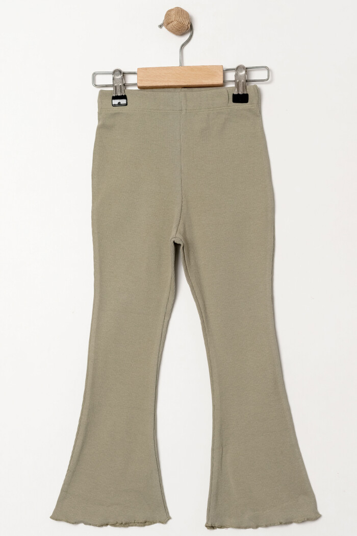 Kız Bebek Haki Fitilli Kumaş Geniş Paça 1-5 Yaş Tayt 3540-3