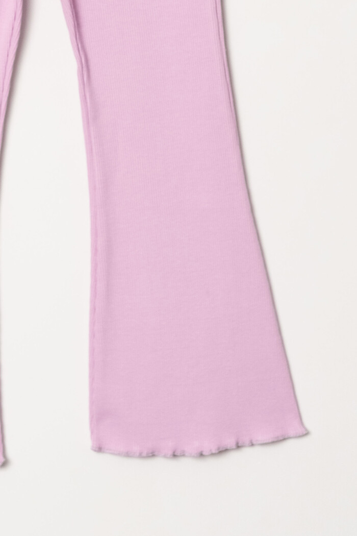 Kız Bebek Lila Fitilli Kumaş Geniş Paça 1-5 Yaş Tayt 3540-4