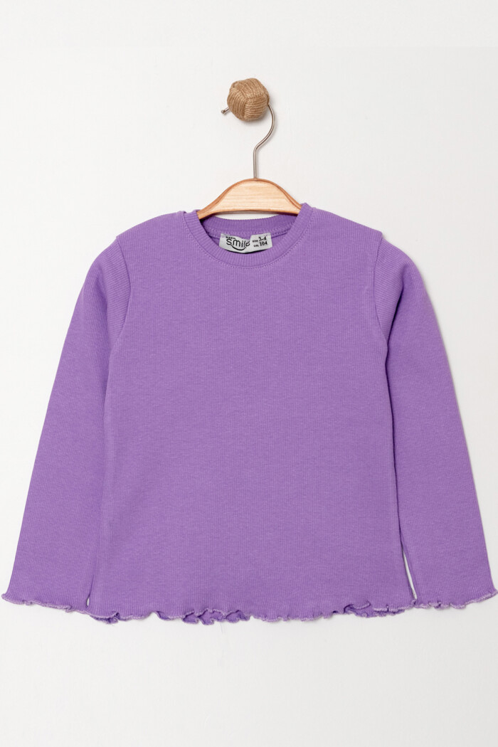 Kız Bebek Mor Kol ve Etek Dikişli 1-5 Yaş Sweatshirt - 3545-5