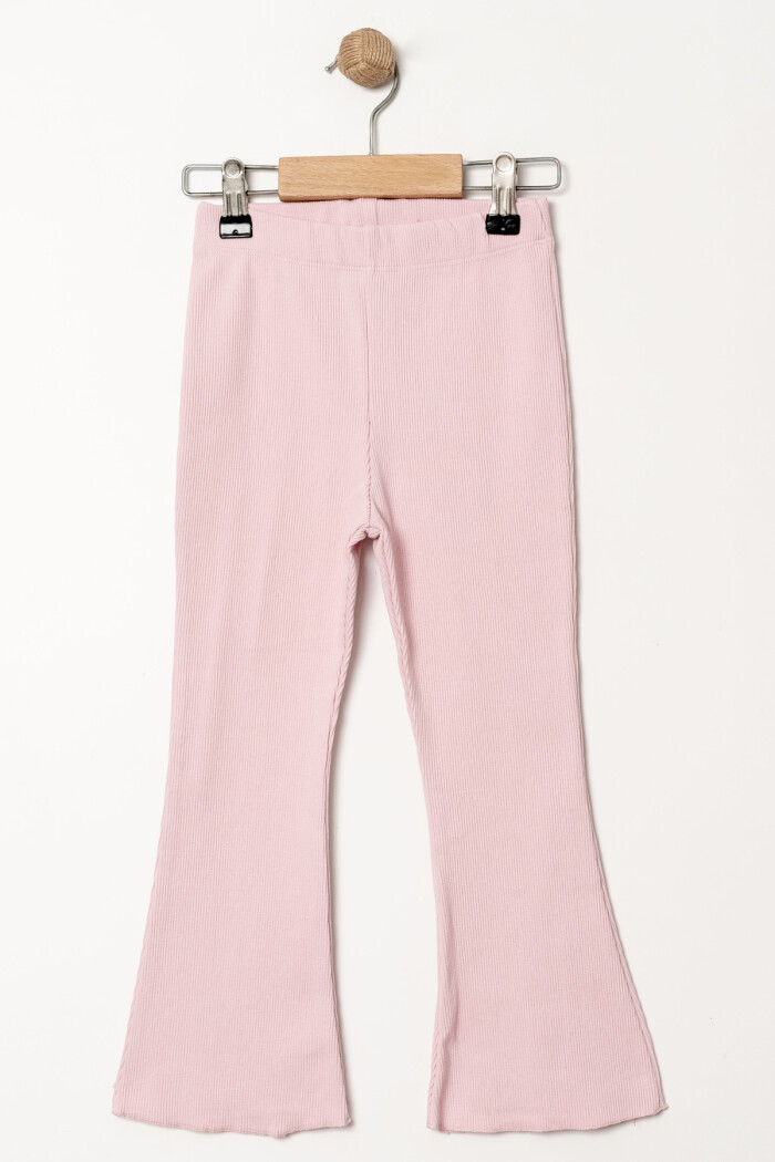 Kız Bebek Pudra Fitilli Kumaş Geniş Paça 1-5 Yaş Tayt 3540-5