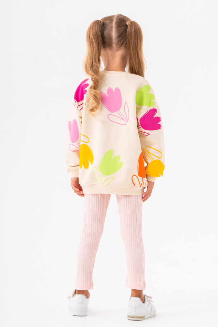 Kız Bebek Somon Bisiklet Yaka Jakar Taytlı 1-5 Yaş - 3589-4