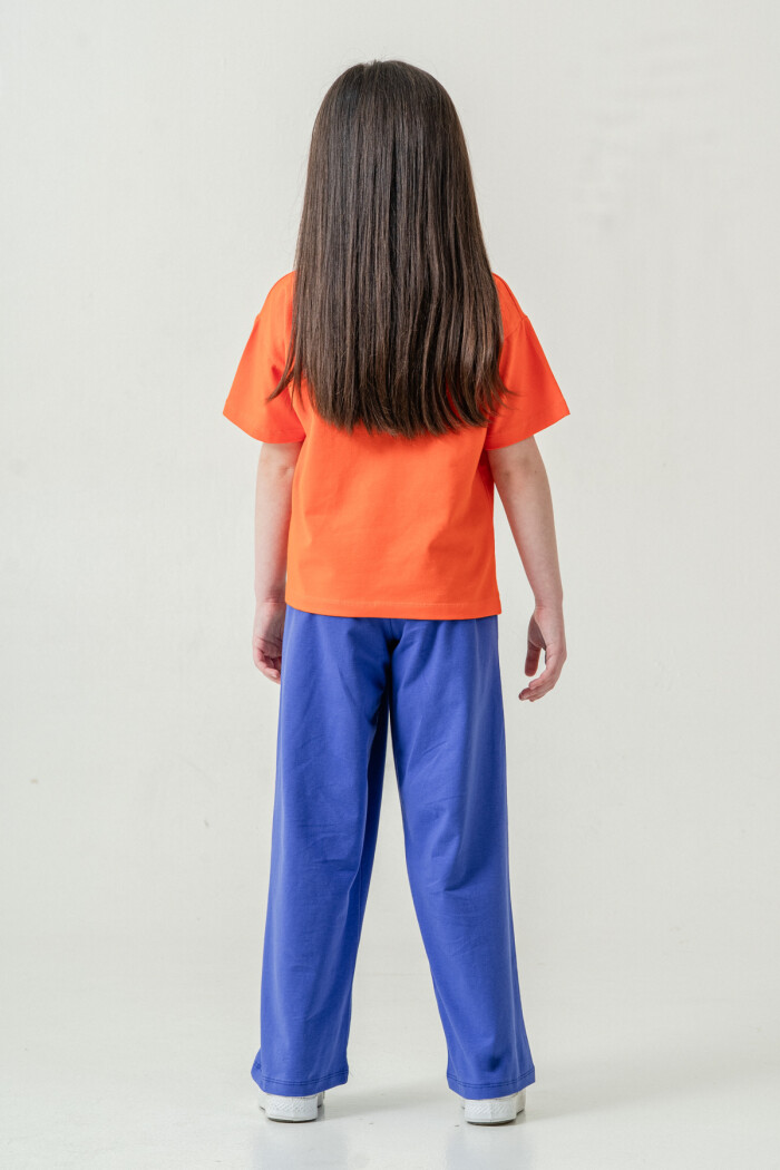 Kız Çocuk Keep Growing Baskılı Takım 3-8 Yaş Turuncu 026-4