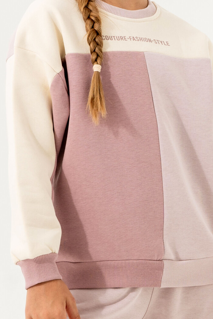 Kız Çocuk Lila Parçalı Bisiklet Yaka 5-9 Yaş Takım -3618-4