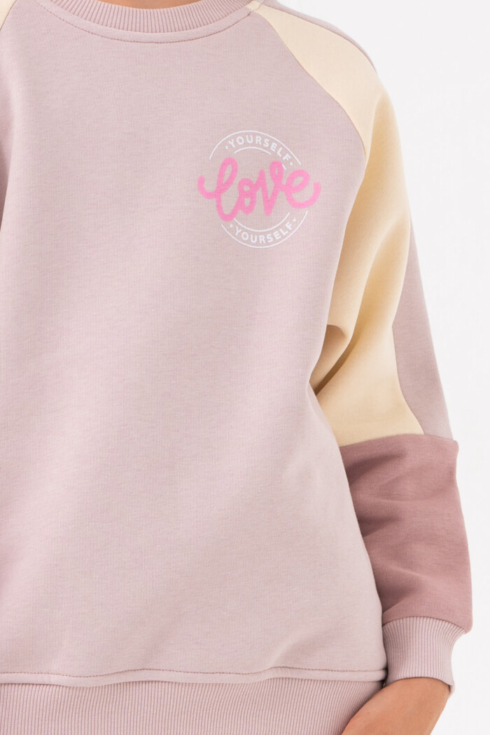 Kız Çocuk Lila Parçalı Kol Bisiklet Yaka 5-9 Yaş Takım -3609-2