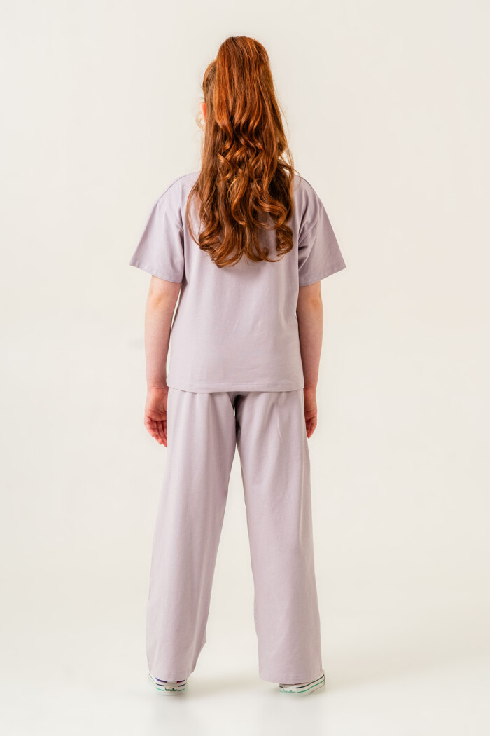 Kız Çocuk Ma Cherie Baskılı Takım 7-12 Yaş Lila 022-3