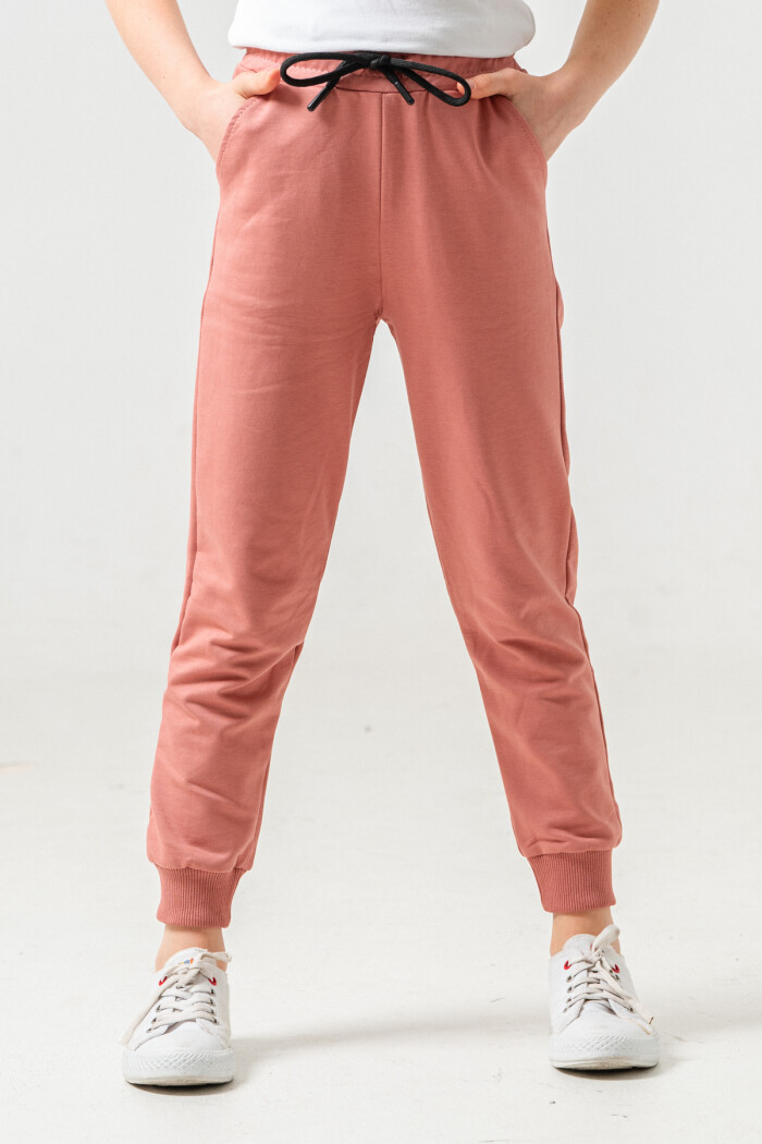 Kız Çocuk Mercan Beli Lastikli 7-13 Yaş Jogger Eşofman Alt - 65134-6