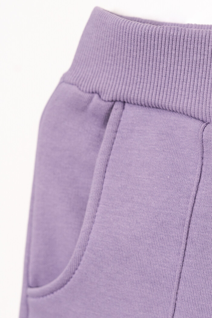 Kız Çocuk Mor Beli Ribanalı 5-9 Yaş Eşofman Alt