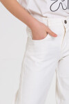 Ekru Bol Paça Gabardin 4-12 Yaş Pantolon - 23344-5