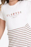 Kahve Glamour Baskı Şort Etekli 3-7 Yaş Takım 2504-2