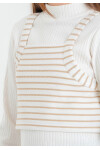 Kız Çocuk Bej Süveterli 4-12 Yaş Sweatshirt - 23330-4