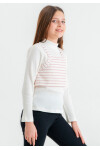 Kız Çocuk Gül Kurusu Süveterli 4-12 Yaş Sweatshirt - 23330-3