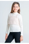 Kız Çocuk Gül Kurusu Süveterli 4-12 Yaş Sweatshirt - 23330-3