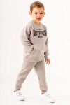 Erkek Bebek Gri Life Hard Work Nationer Baskılı 1-5 Yaş Takım - 3569-4