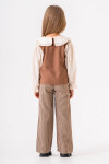 Ekose Pantolonlu Casual Kız Çocuk Takım 3-7 Yaş Kahve 3716-2